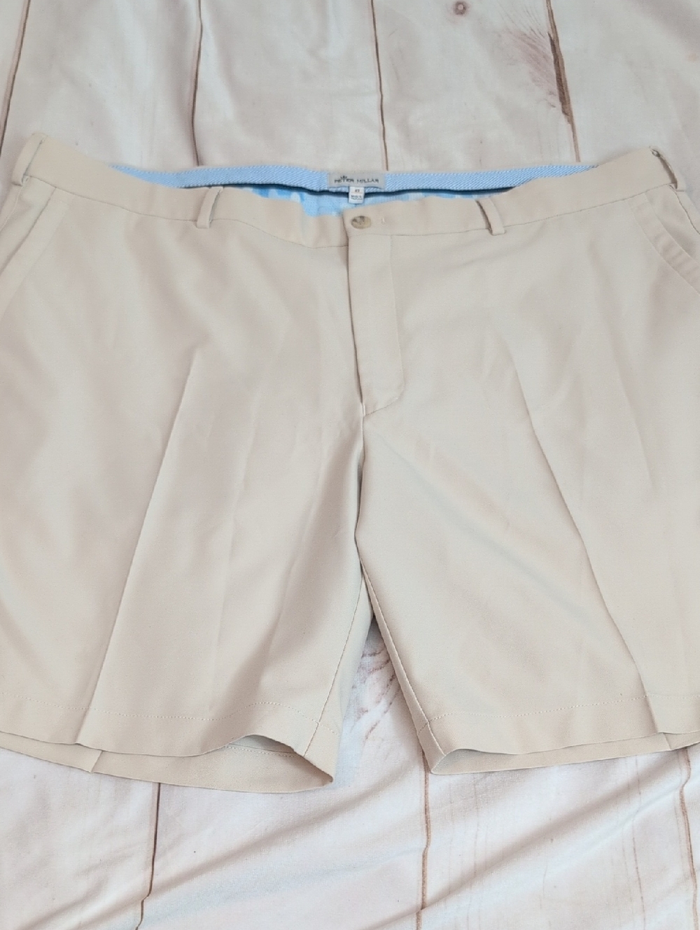 Peter Millar Salem Performance Shorts Light Tan Size 42 Golf Shorts Stretch